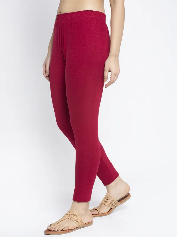 Maroon_Cotton_Lycra_Legging_For_Women