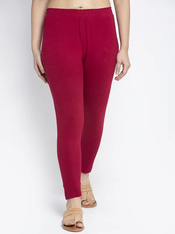 Maroon_Cotton_Lycra_Legging_For_Women