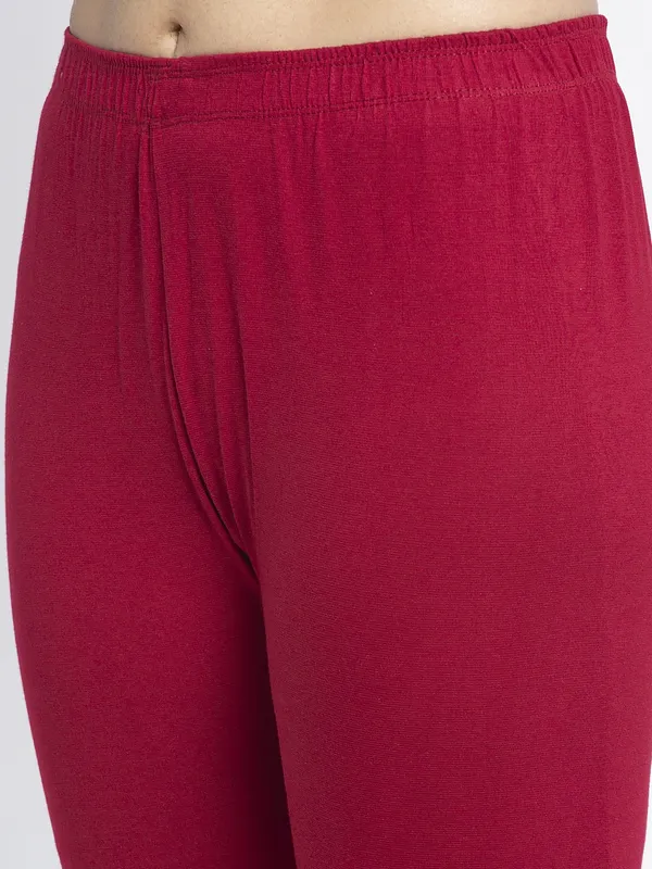 Maroon_Cotton_Lycra_Legging_For_Women