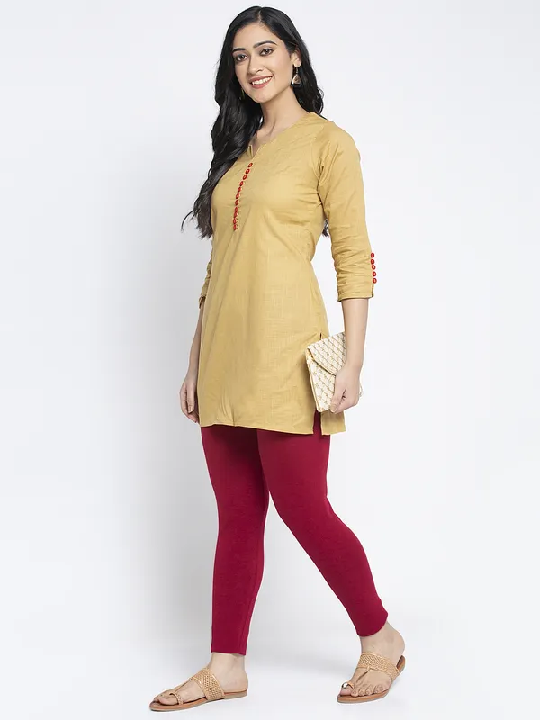 Maroon_Cotton_Lycra_Legging_For_Women