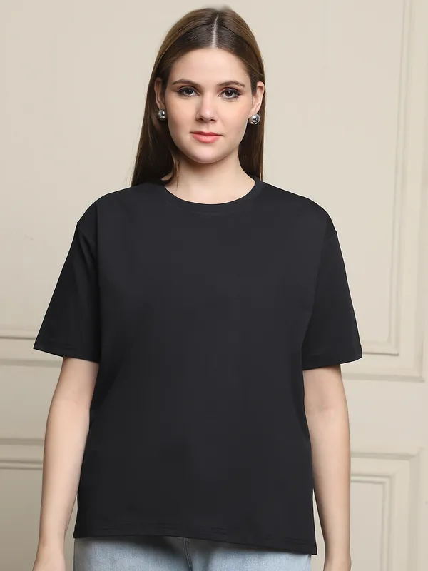 Black_Cotton_T-Shirt_For_Women