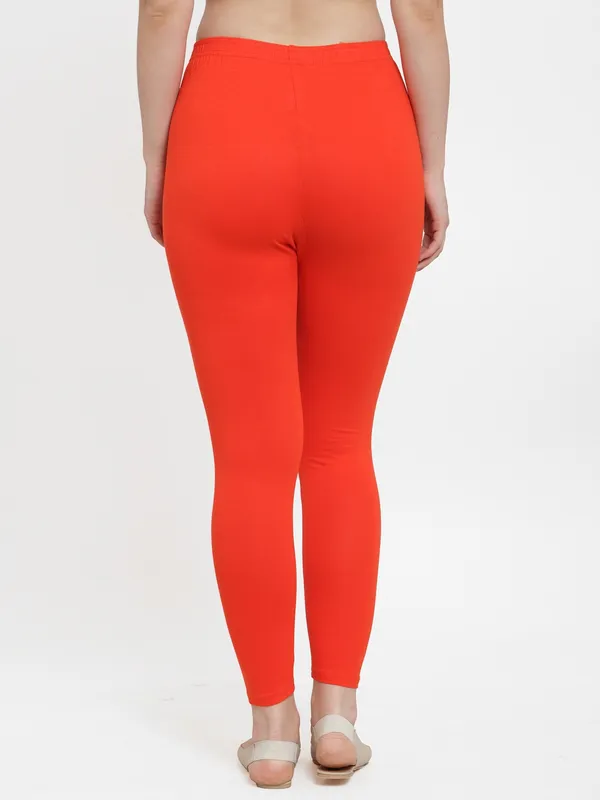 Orange_Cotton_Lycra_Legging_For_Women