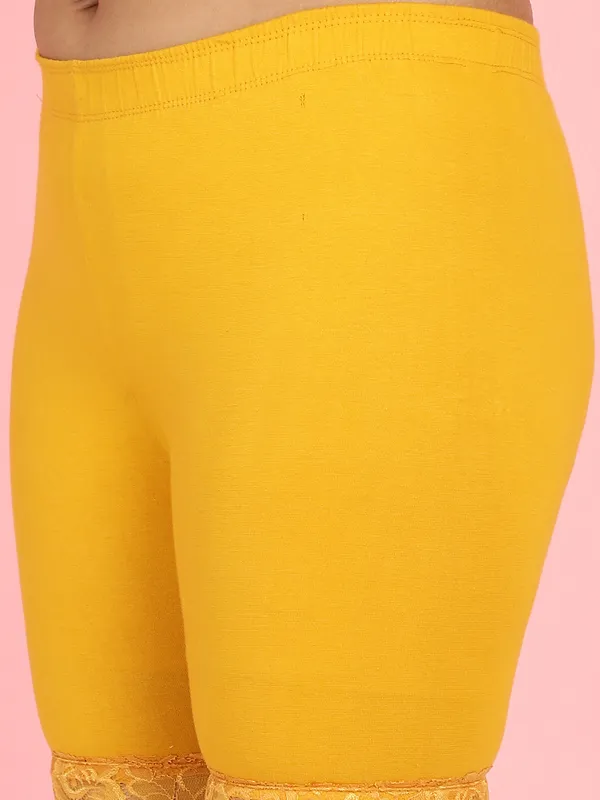 Gold_Cotton_Lycra_Shorts_For_Women