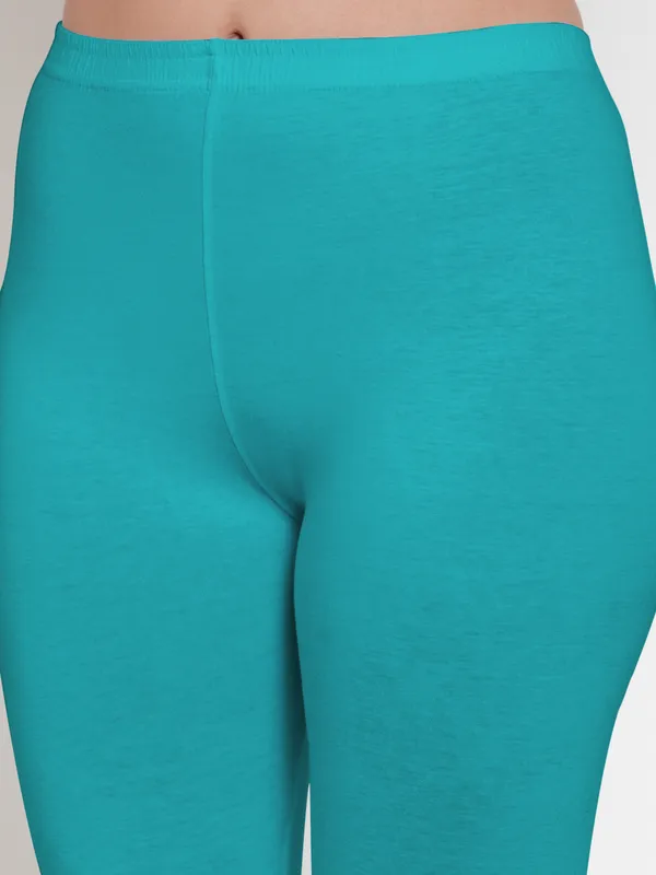 Sea_Green_Cotton_Lycra_Capri_For_Women