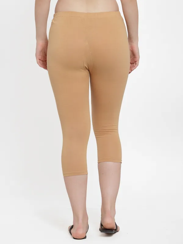 Light_Beige_Cotton_Lycra_Capri_For_Women