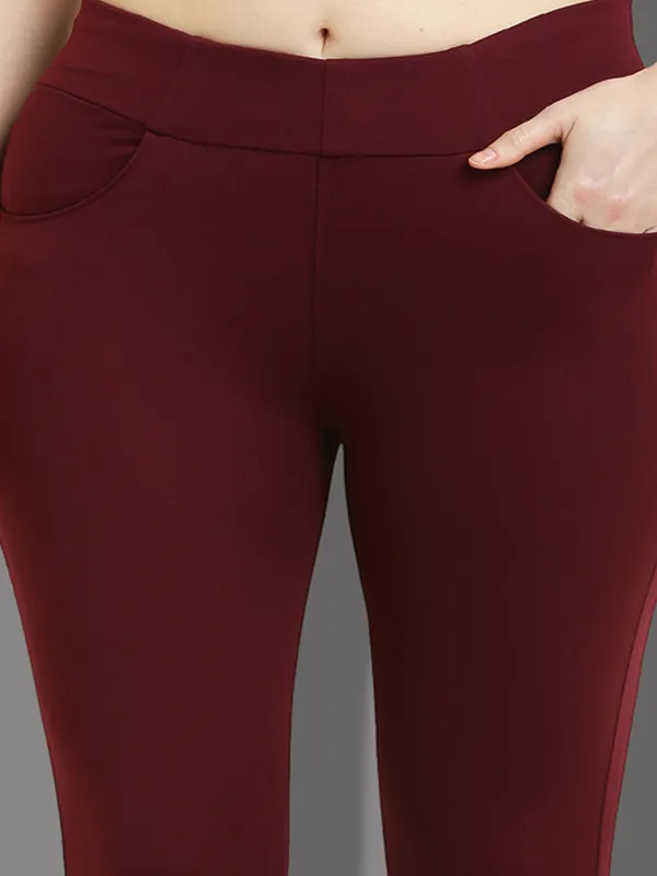 Maroon_Tencel_Jegging_For_Women