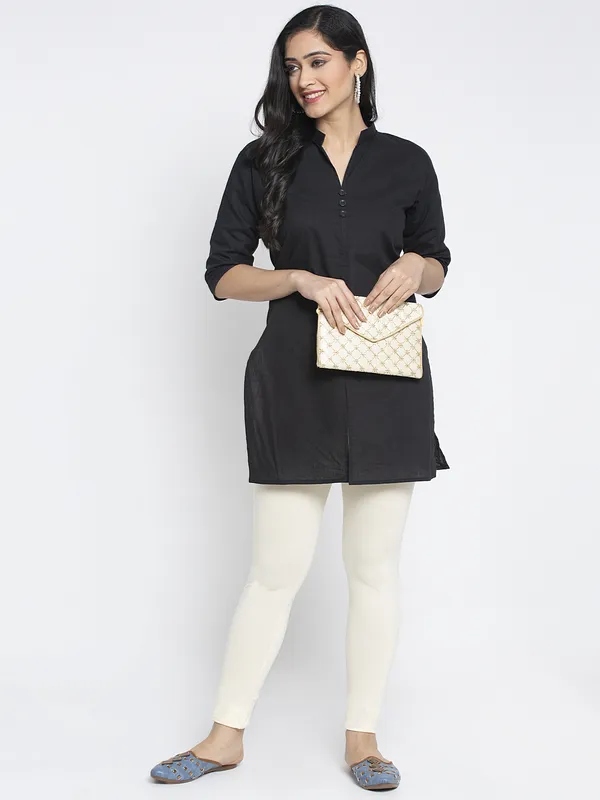 Off_White_Cotton_Lycra_Legging_For_Women