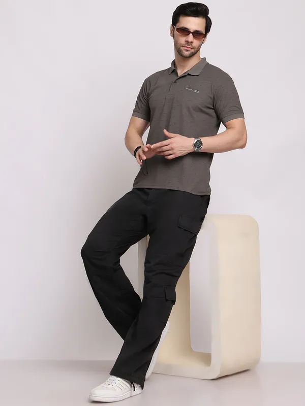 Grey_Polycotton_T-Shirt_For_Men