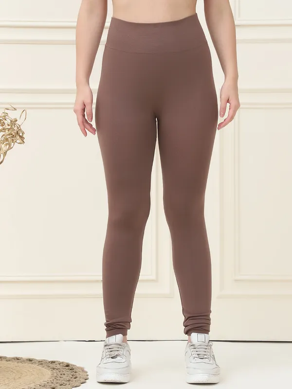 Brown_75%_Nylon_&_25%_Spandex_Legging_For_Women