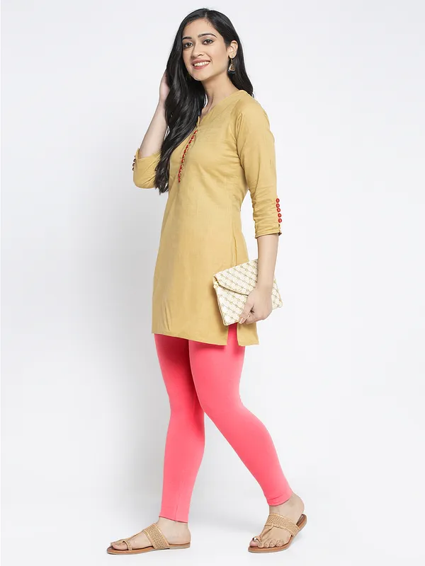 Peach_Cotton_Lycra_Legging_For_Women