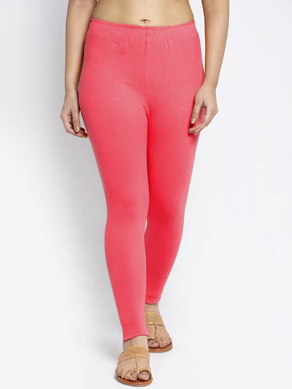 Peach_Cotton_Lycra_Legging_For_Women