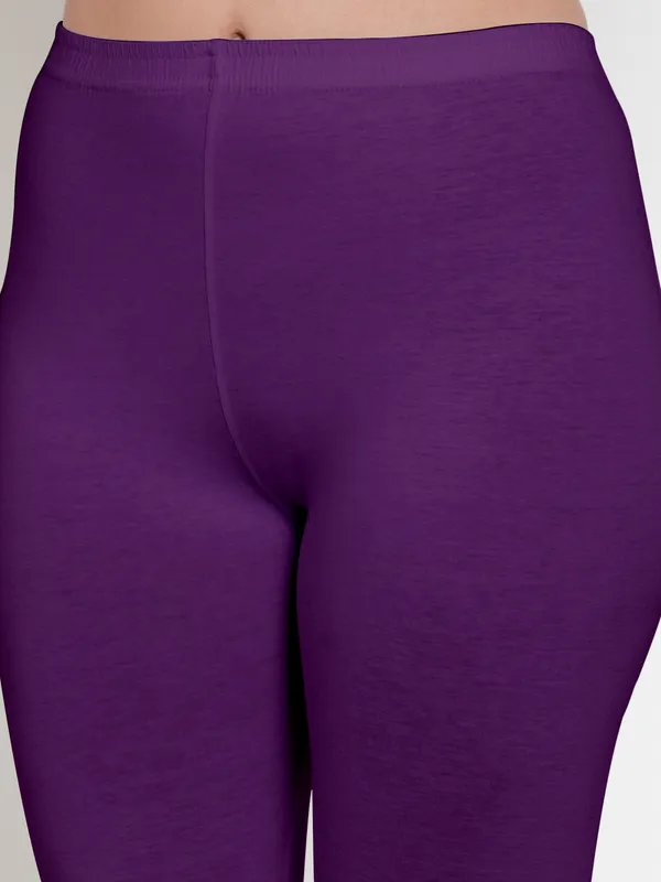 Purple_Cotton_Lycra_Capri_For_Women