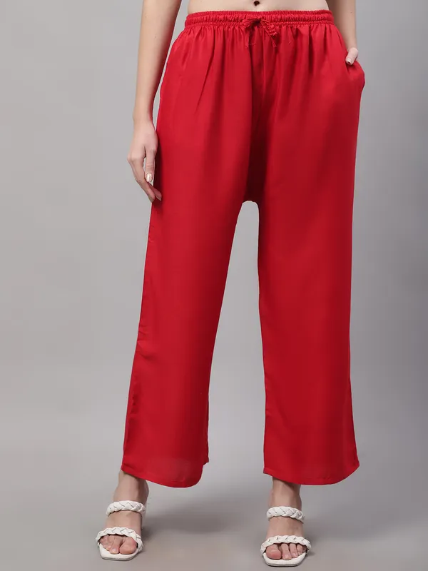 Red_Rayon_Palazzo_For_Women