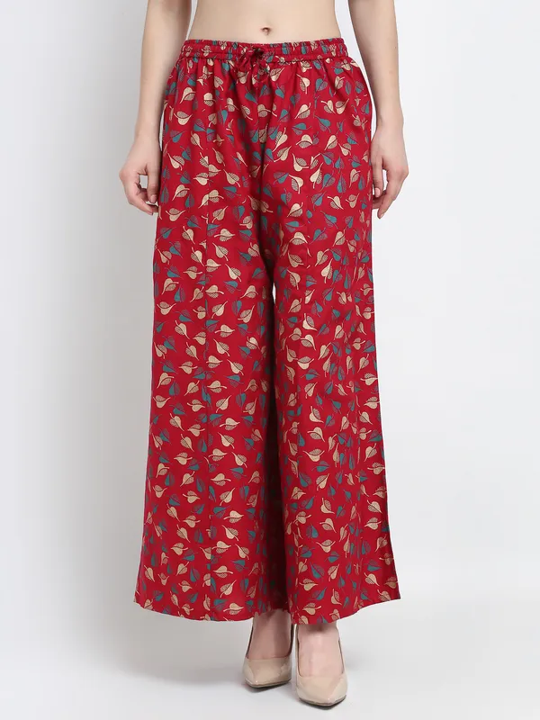 Maroon_Rayon_Palazzo_For_Women