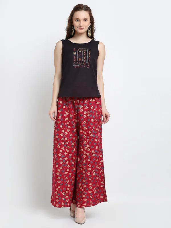 Maroon_Rayon_Palazzo_For_Women