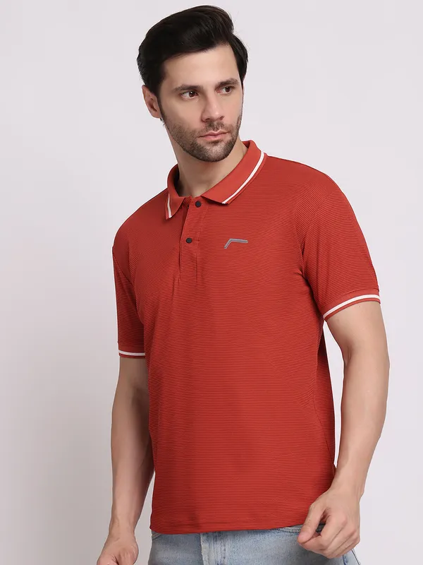 Brown_Polycotton_T-Shirt_For_Men