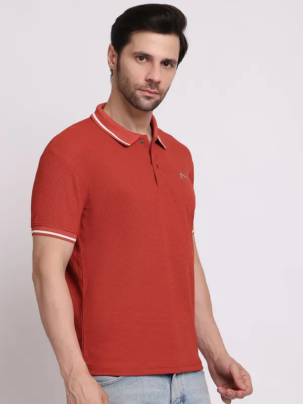 Brown_Polycotton_T-Shirt_For_Men
