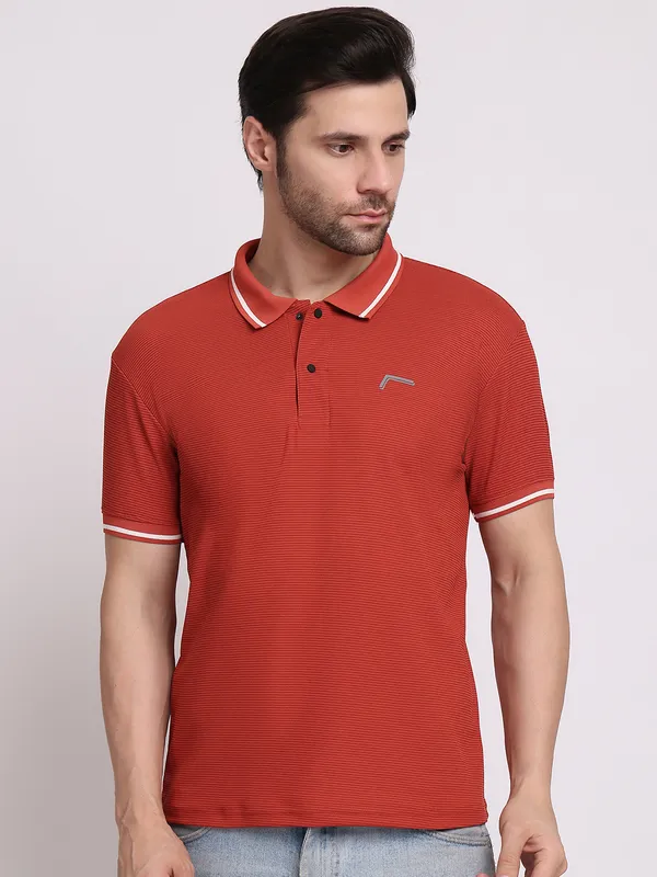 Brown_Polycotton_T-Shirt_For_Men