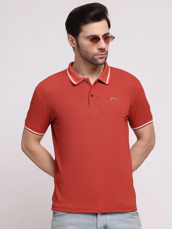 Brown_Polycotton_T-Shirt_For_Men