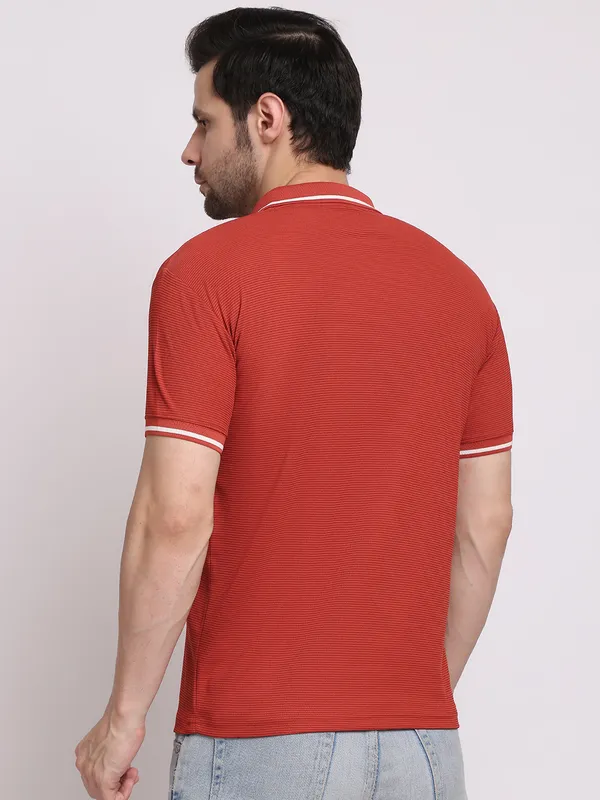 Brown_Polycotton_T-Shirt_For_Men