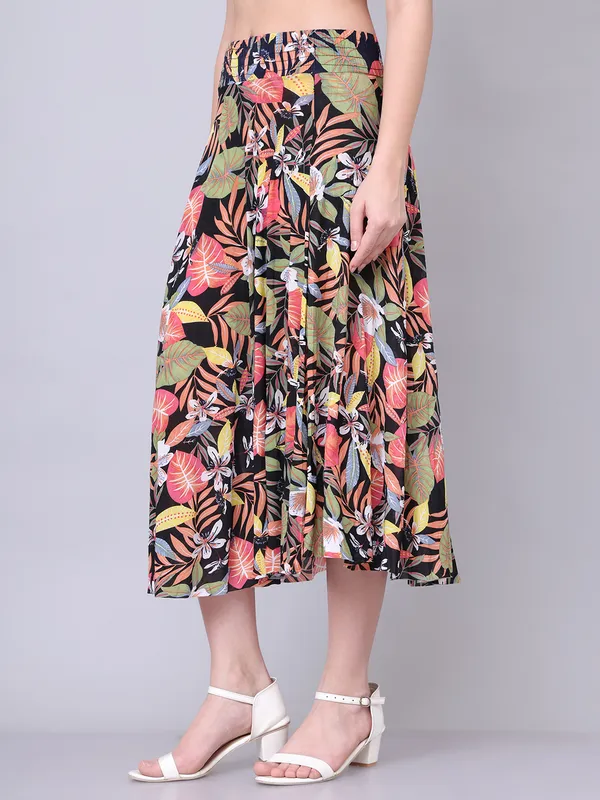 Multi_Color_Polyester_Lycra_Skirt_For_Women