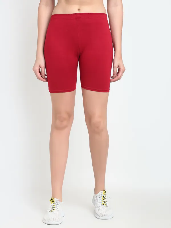 Maroon_Cotton_Shorts_For_Women