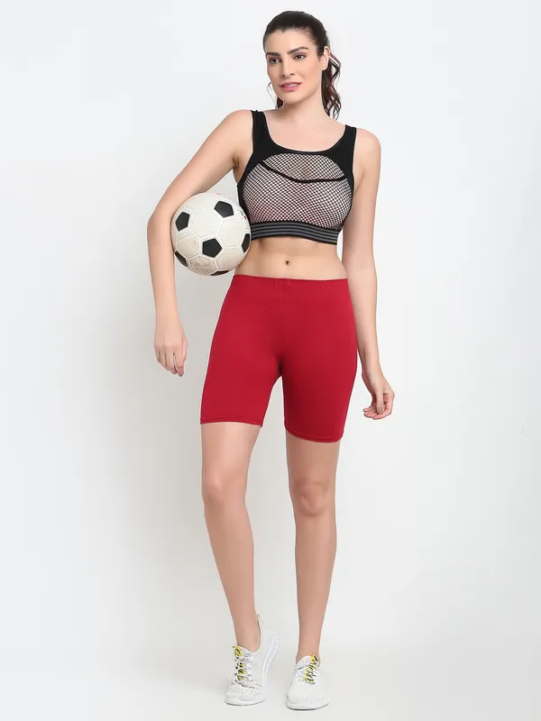 Maroon_Cotton_Shorts_For_Women