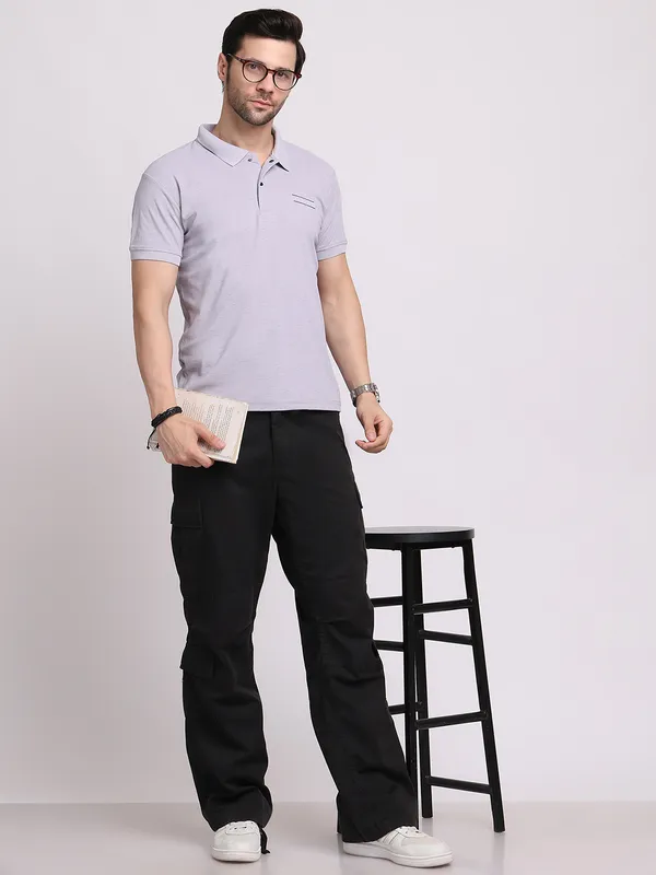 Purple_Polycotton_T-Shirt_For_Men