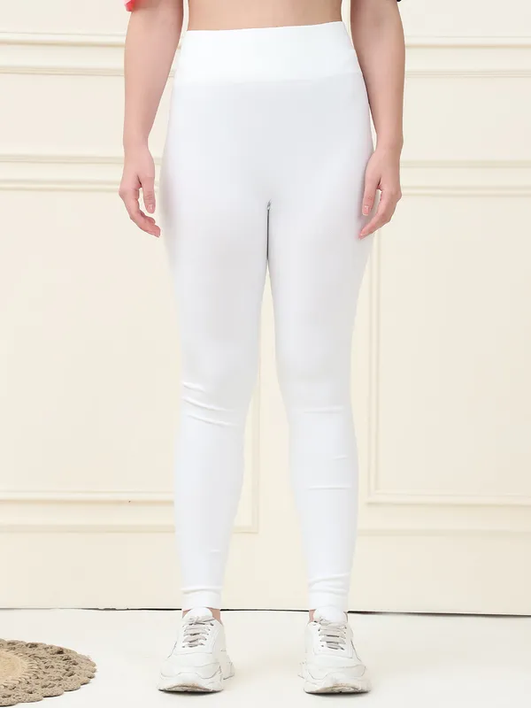 White_75%_Nylon_&_25%_Spandex_Legging_For_Women