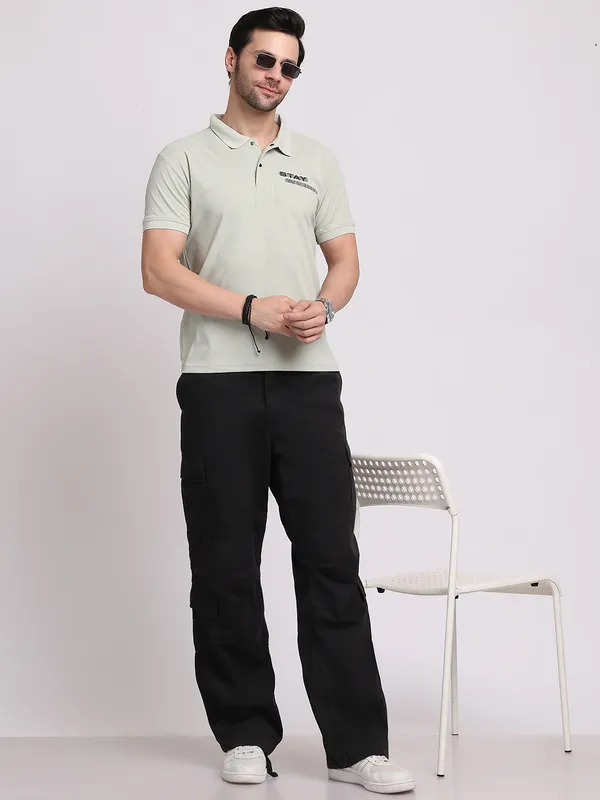 Grey_Polycotton_T-Shirt_For_Men