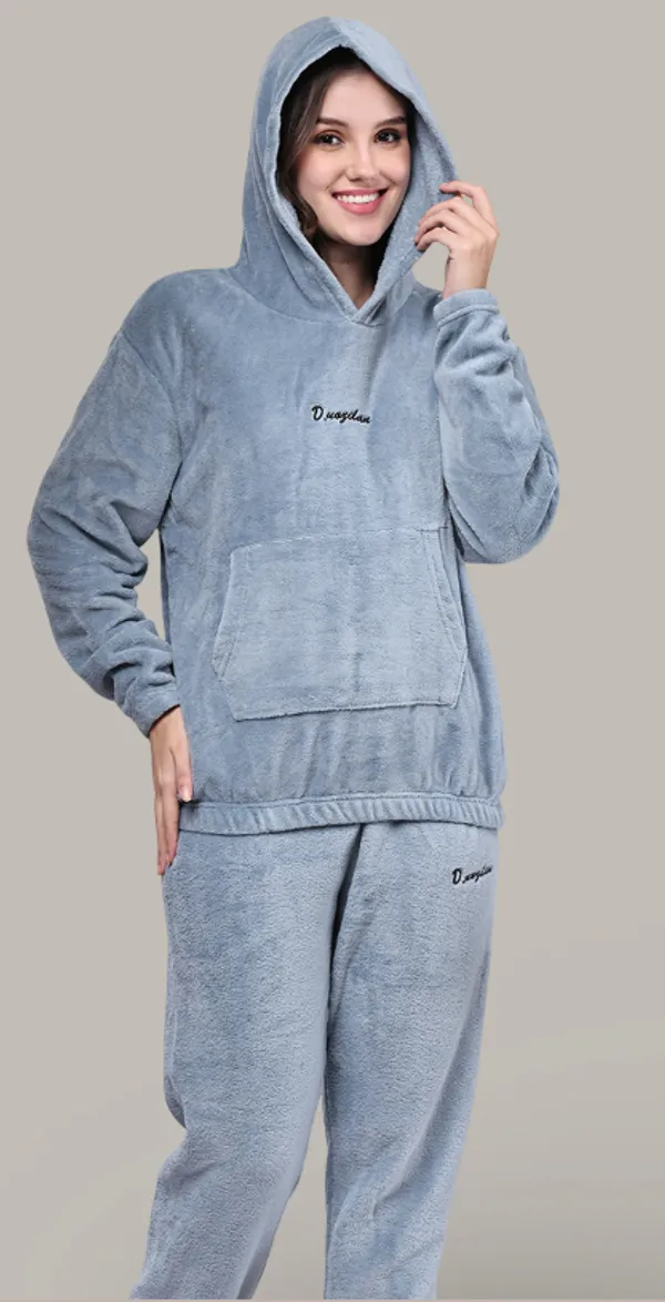Grey_Wool_Blend_Nightwear_For_Women