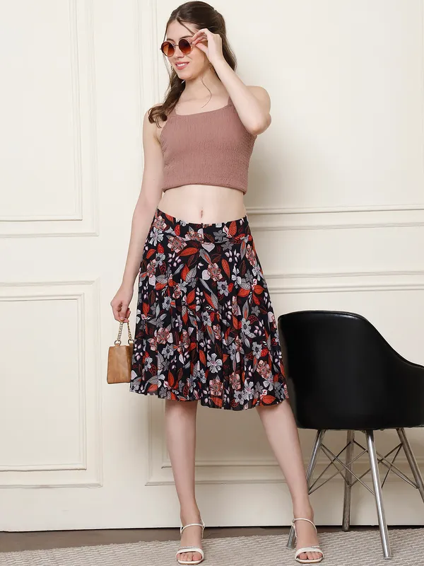 Multi_Color_Polyester_Lycra_Skirt_For_Women