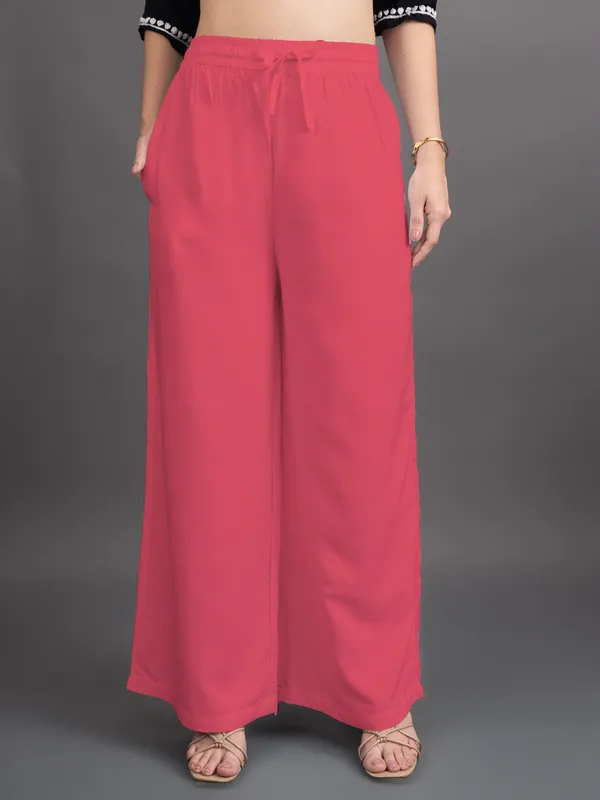 Peach_Rayon_Palazzo_For_Women