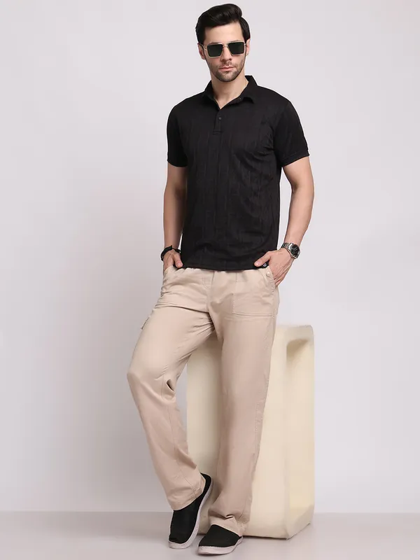Black_Polycotton_T-Shirt_For_Men
