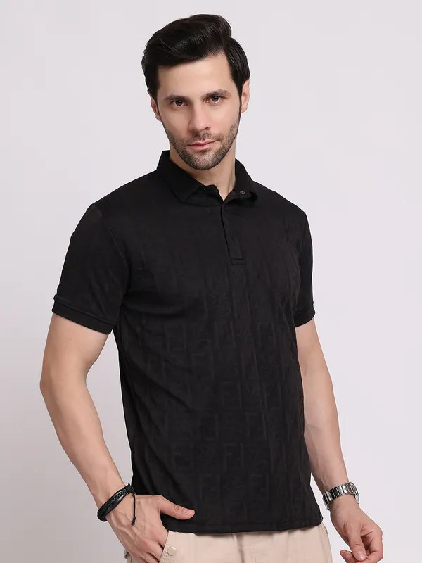 Black_Polycotton_T-Shirt_For_Men