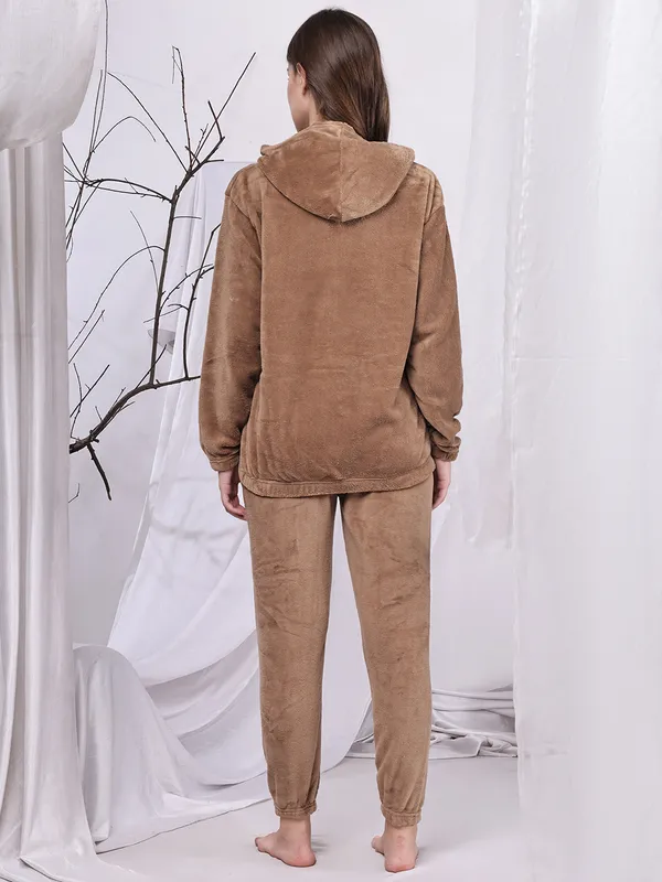 Brown_Wool_Blend_Nightwear_For_Women