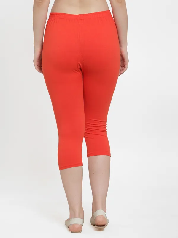 Orange_Cotton_Lycra_Capri_For_Women