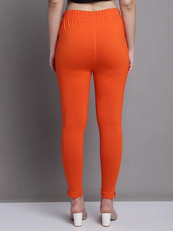 Orange_Cotton_Lycra_Legging_For_Women