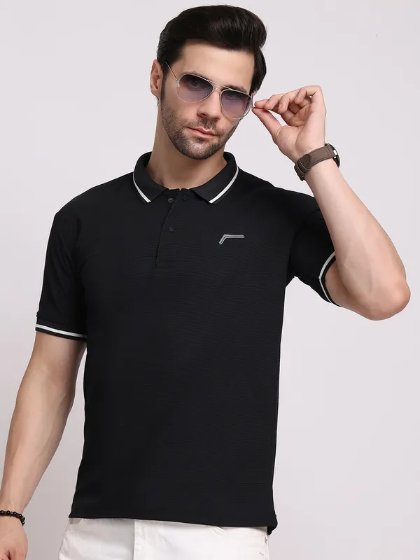 Black_Polycotton_T-Shirt_For_Men