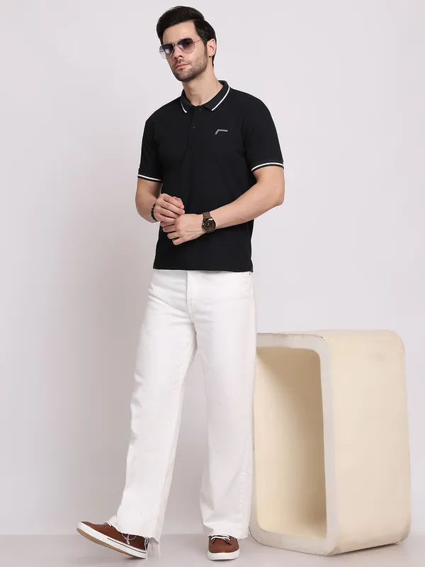 Black_Polycotton_T-Shirt_For_Men