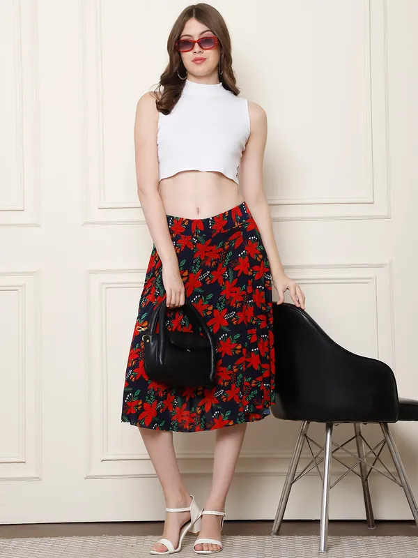 Multi_Color_Polyester_Lycra_Skirt_For_Women