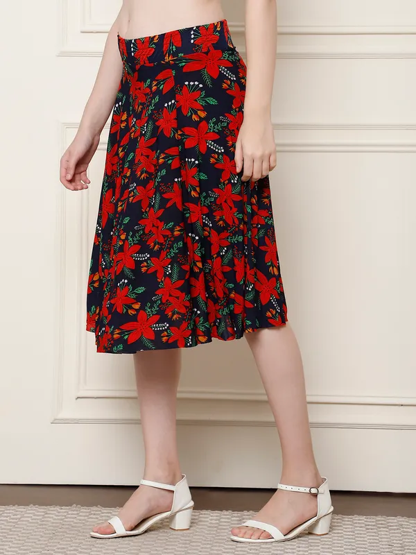 Multi_Color_Polyester_Lycra_Skirt_For_Women