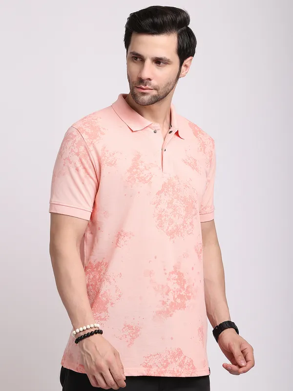Peach_Cotton_T-Shirt_For_Men