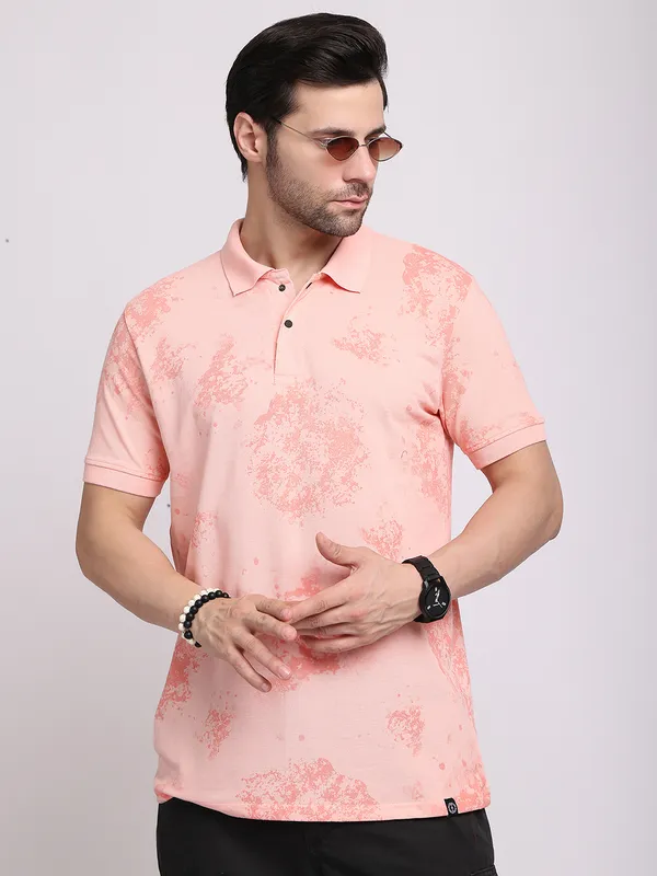 Peach_Cotton_T-Shirt_For_Men