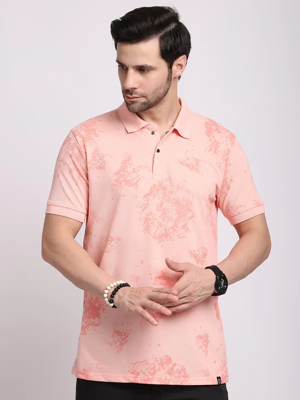 Peach_Cotton_T-Shirt_For_Men