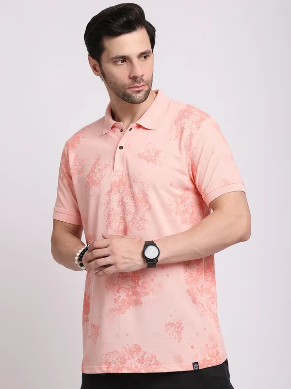 Peach_Cotton_T-Shirt_For_Men