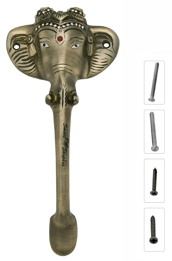 Pull_handle_Elephant_Brass_Antique_Pack_of_1