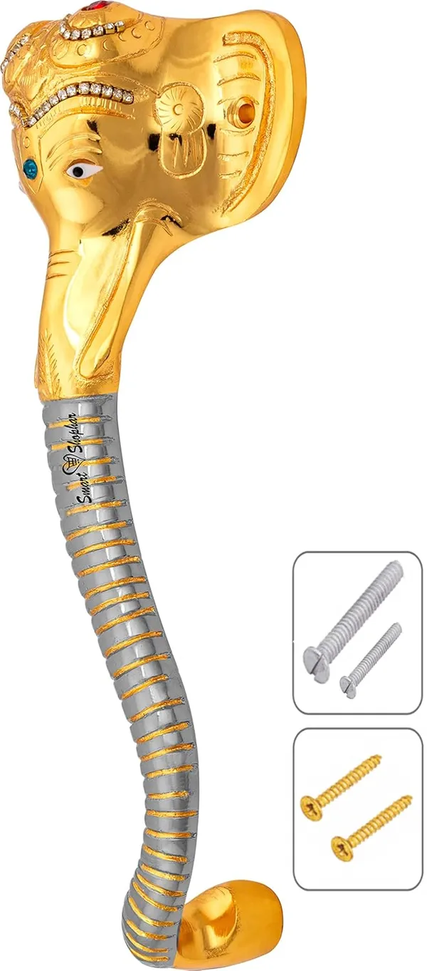 Pull_Handle_Ganesha_Muktidaya_Brass_Gold_Silver_Pack_of_2