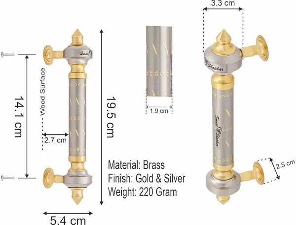 Pipe_Handle_Nina_Brass_Gold_Silver_Pack_of_2