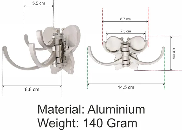 Wall_Hook_Butterfly_Big_Zinc_Silver_Pack_of_4